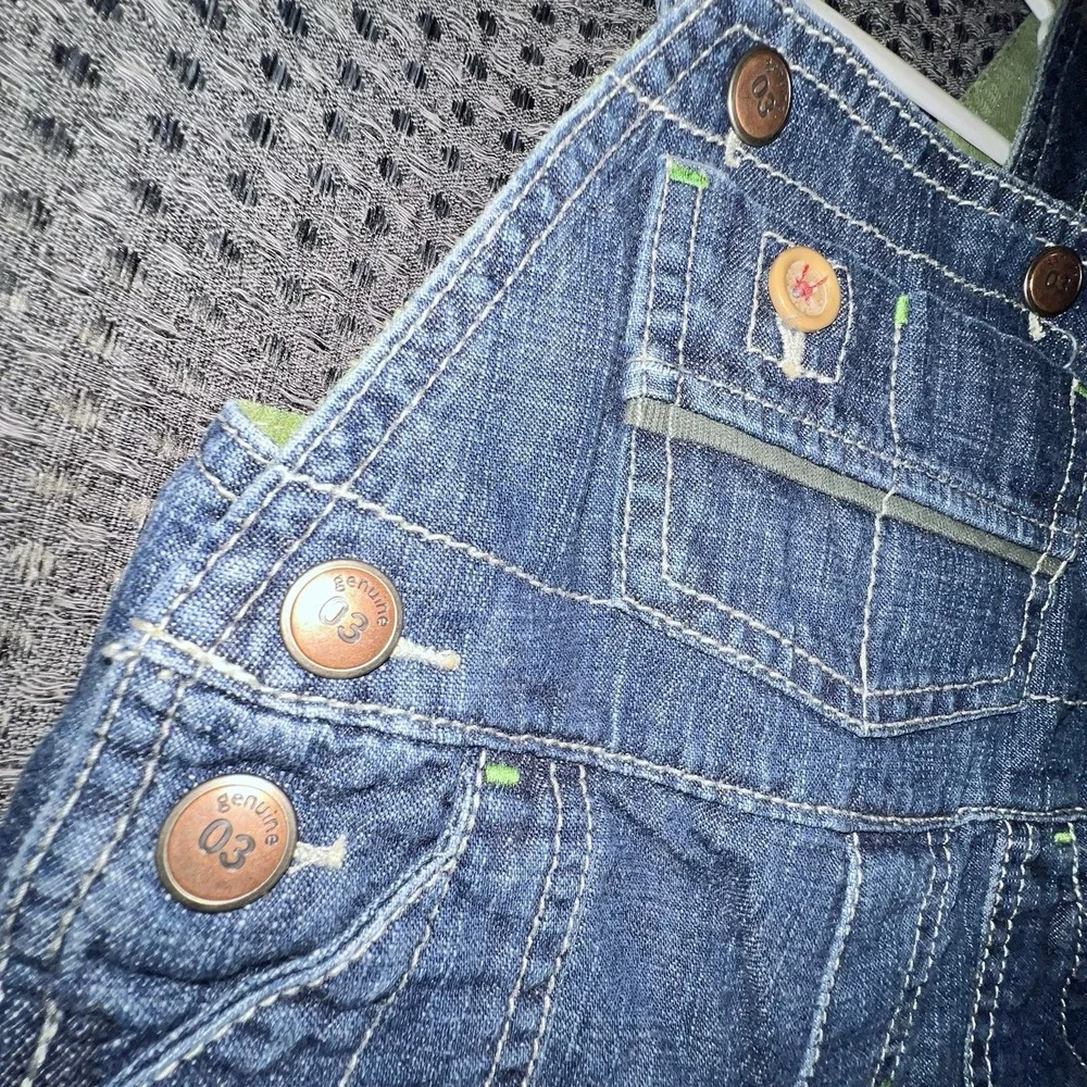 Oshkosh 3M Genuine Denim Bib Overall Baby Snap One Piece Blue Country Photo Prop